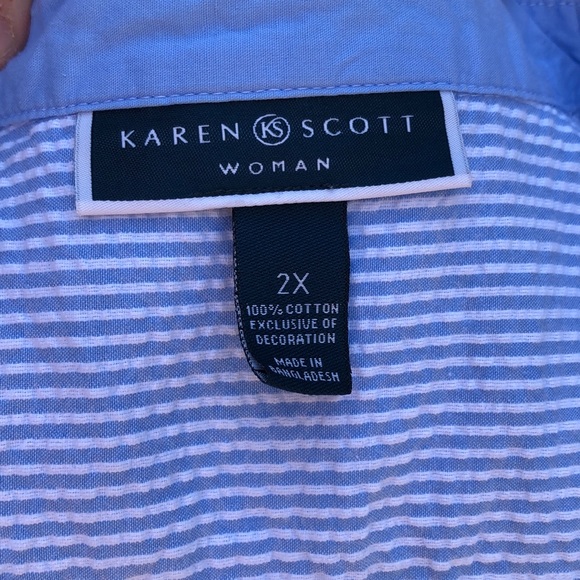 Karen Scott 2X button down tank. - Picture 6 of 6